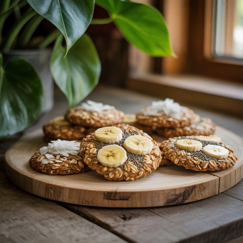 Galletitas de Avena, Banana y Chía: Sin Horno, Sin Azúcar y Sin TACC